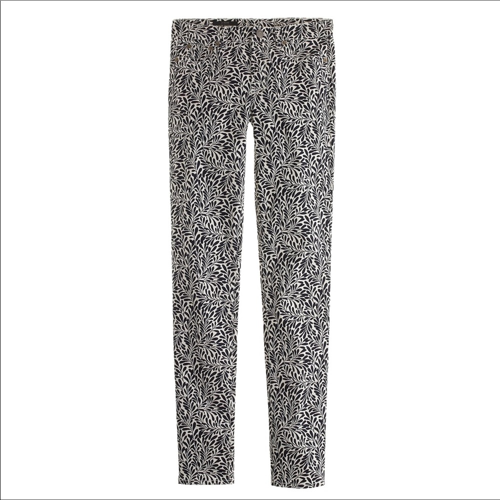 J. Crew Toothpick Jean in Fern Print